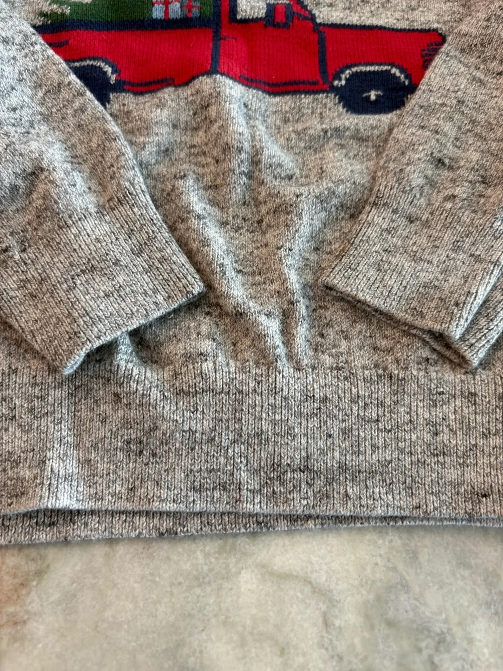 Gap Kids Holiday Christmas Truck Sweater Gray 2 Toddler Crewneck
